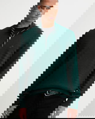 Abercrombie & Fitch pulover din amestec de lână culoarea verde, light, cu turtleneck, KI120-5139-300