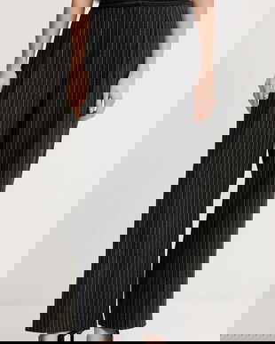 Barbour pantaloni cu lână BLAKELY culoarea gri, lat, high waist, LTR0396