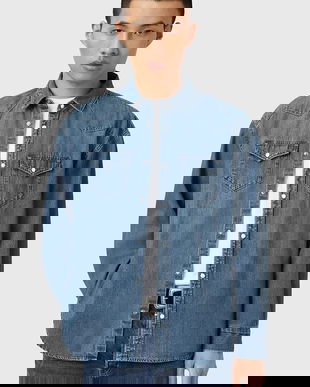 AllSaints cămașă jeans FENTON cu guler clasic, relaxed, M054SD