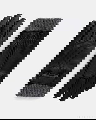 BOSS mănuși de piele culoarea negru, 50548796