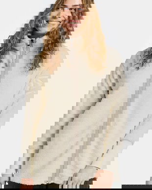 Didriksons hanorac fleece SALLY culoarea bej, uni, 505165