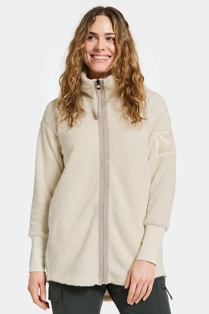 Didriksons hanorac fleece SALLY culoarea bej, uni, 505165