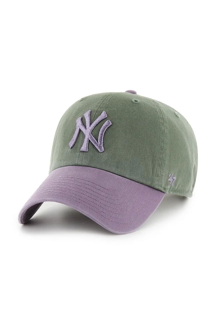 47 brand șapcă de baseball din bumbac MLB New York Yankees culoarea verde, B-NLTRG17GWS-MS