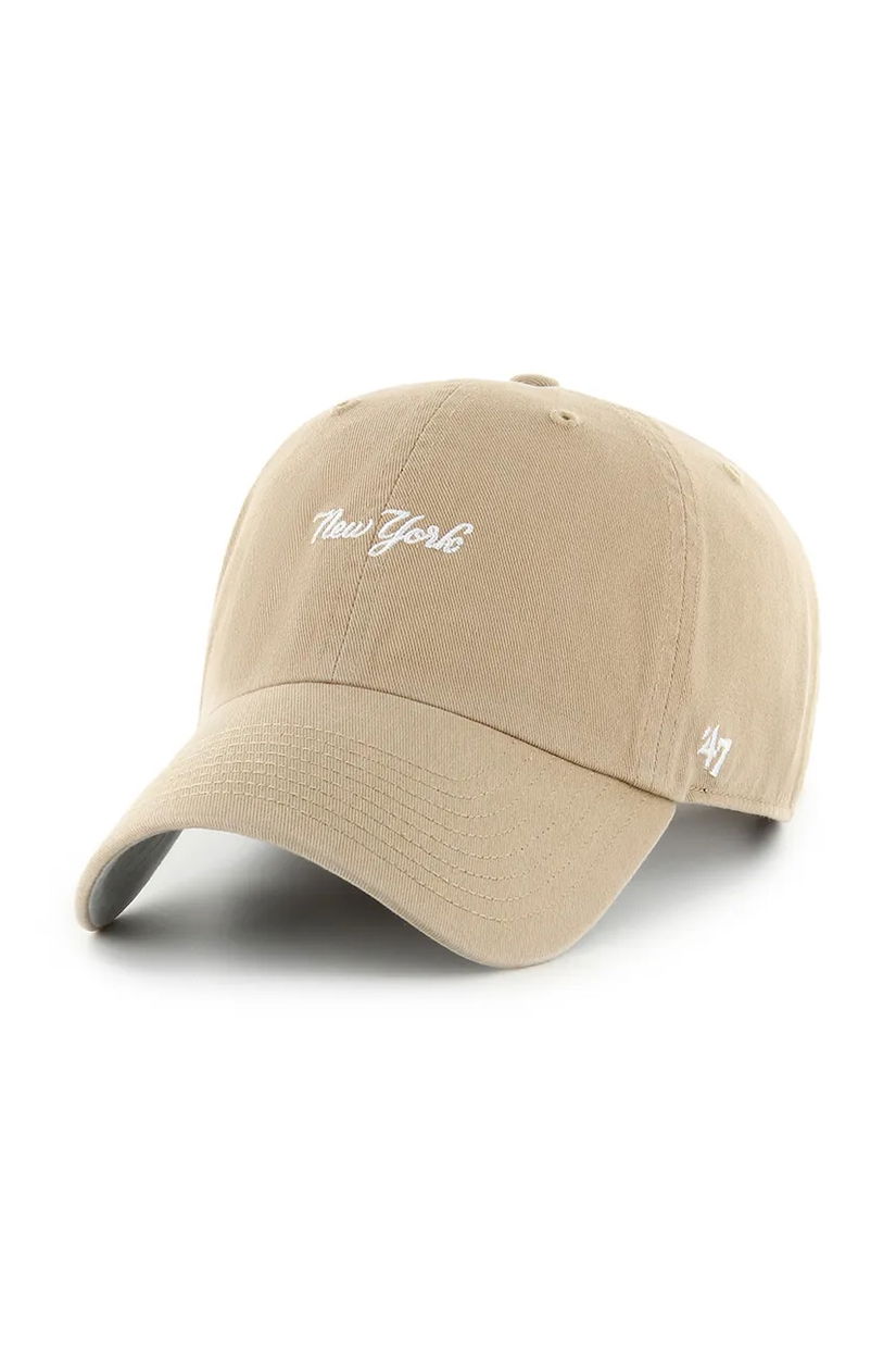 47 brand șapcă de baseball din bumbac MLB New York Yankees culoarea verde, B-BSRNS17GWS-KH