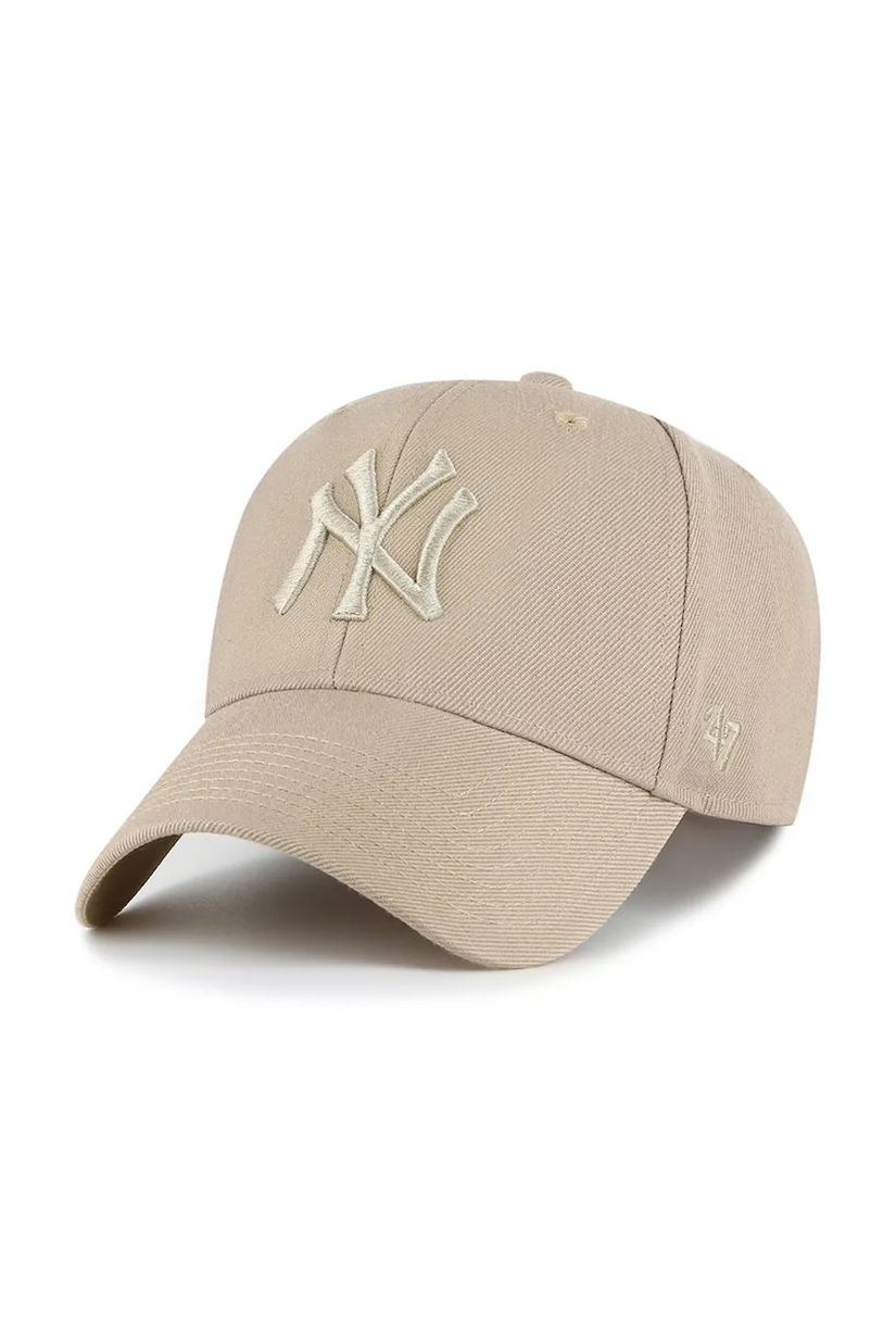 47 brand șapcă de baseball din amestec de lână MLB New York Yankees culoarea verde, B-MVPSP17WBP-KHQ