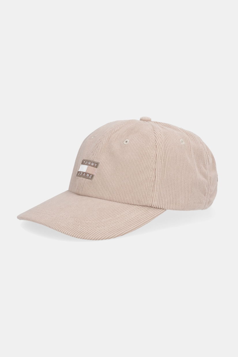 Tommy Jeans șapcă de baseball din catifea culoarea bej, AM0AM13667
