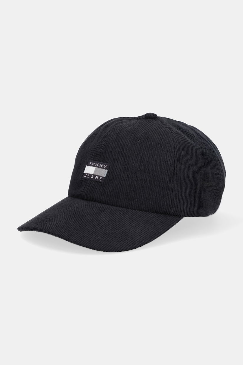 Tommy Jeans șapcă de baseball din catifea culoarea negru, AM0AM13667