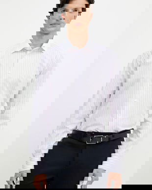 Eton cămașă din bumbac culoarea roz, cu guler clasic, slim, 100013972