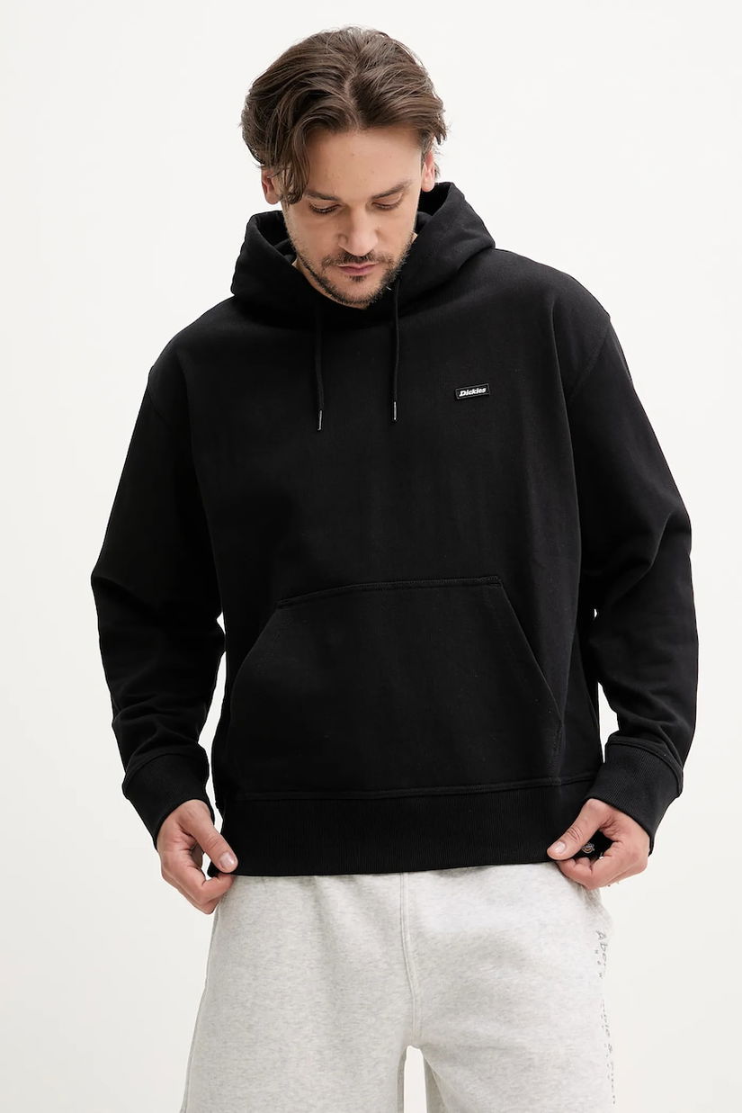 Dickies bluza Clancy Heavyweight Hoodie Black barbati, culoarea negru, cu glugă, neted, DK0A87CJBLK1