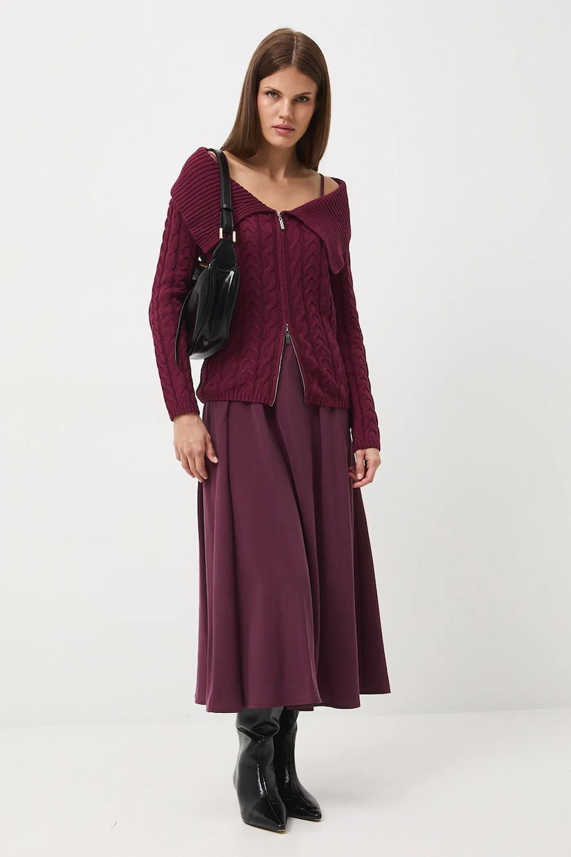 Medicine cardigan culoarea bordo