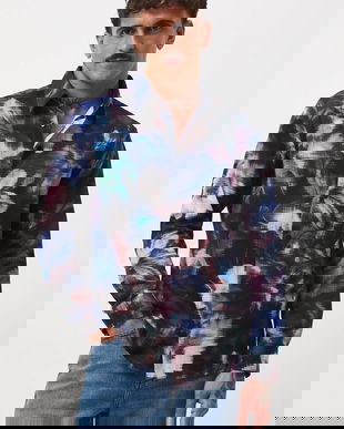 Medicine camasa din bumbac cu guler clasic, regular