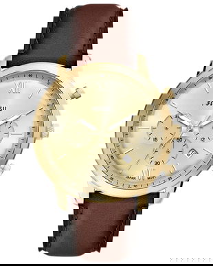 Fossil ceas NEUTRA barbati, culoarea auriu, FS6113