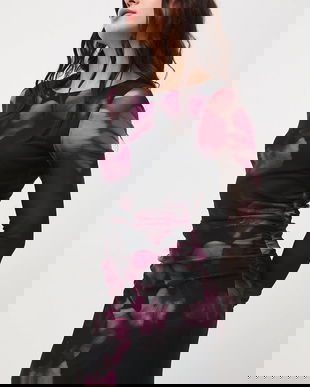 Medicine rochie culoarea negru, midi, mulata