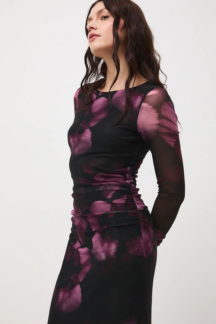 Medicine rochie culoarea negru, midi, mulata