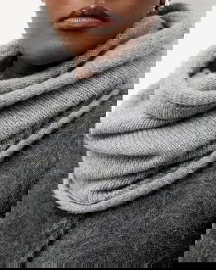 Answear.LAB coș de fum din lână culoarea gri, neted