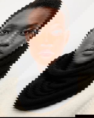 Answear.LAB coș de fum din lână culoarea negru, neted