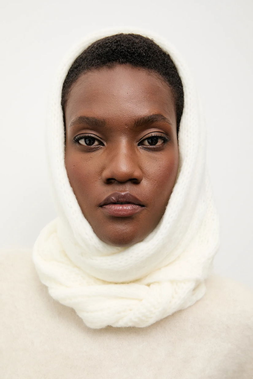 Answear.LAB esarfa de lana culoarea bej, neted