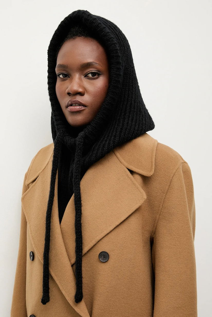 Answear.LAB cagulă de lână culoarea negru