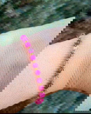 Brățară cu biluțe placate cu aur 14k