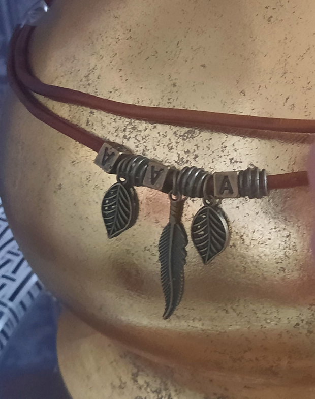 Choker din piele pentru barbati