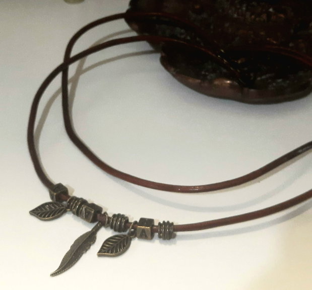 Choker din piele pentru barbati