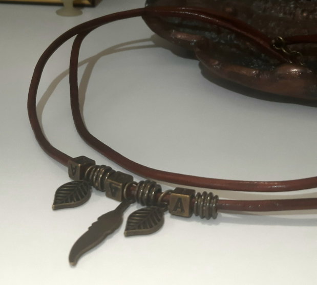 Choker din piele pentru barbati