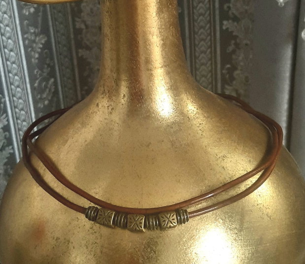 Choker din piele pentru barbati
