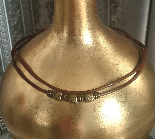 Choker din piele pentru barbati