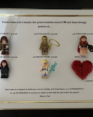 Tablou Personalizat Mama 5 SuperEroi si o inima licheni