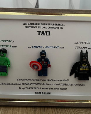 Tablou Personalizat Tata 3 SuperEroi