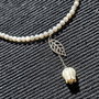 Colier argint sidef mother of pearl floare gravata charm frunza lant argint minimalist boho chic ttrendy - Transport gratuit