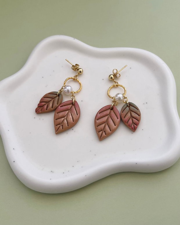 Cercei din lut polimeric AUTUMN LEAVES #C0299