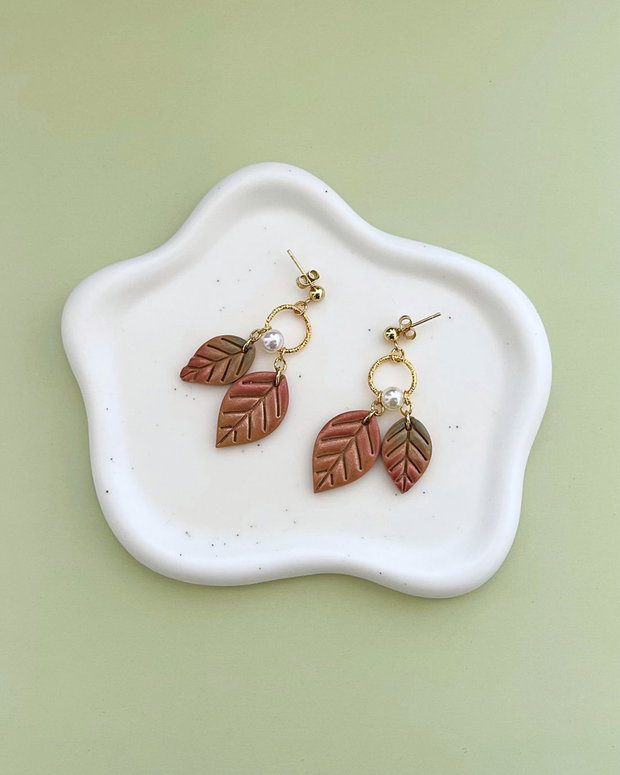 Cercei din lut polimeric AUTUMN LEAVES #C0299