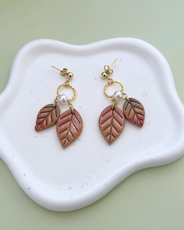 Cercei din lut polimeric AUTUMN LEAVES #C0299