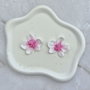 Cercei din lut polimeric PINK ORCHID #C0063