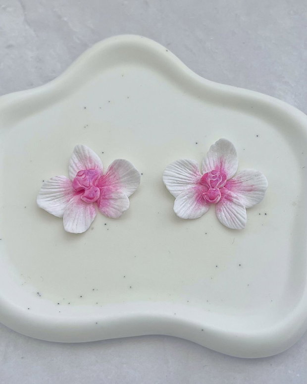 Cercei din lut polimeric PINK ORCHID #C0063