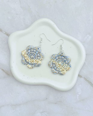 Cercei din lut polimeric GOLDEN MANDALA #C0066