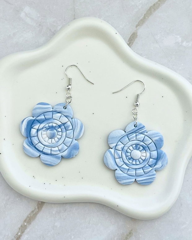 Cercei din lut polimeric CLOUDY MANDALA #C0065
