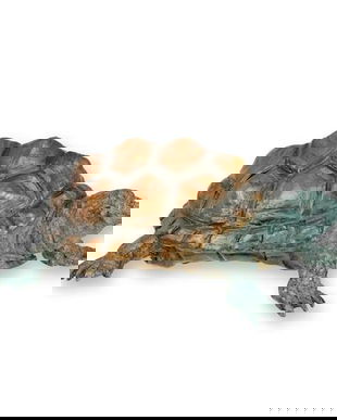 Broasca testoasa-statueta din bronz pictat