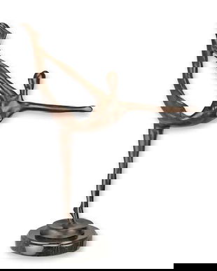 Dansatoare-statueta moderna din bronz cu un soclu din marmura