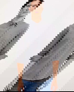 BOSS Orange cămașă din bumbac culoarea verde, cu guler button-down, slim, 50543089