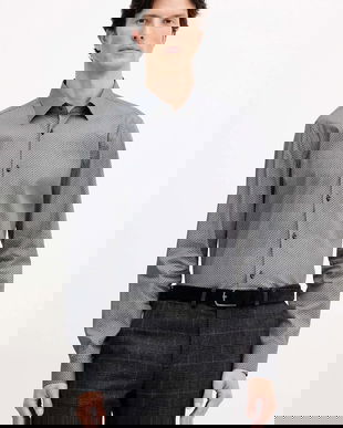 BOSS cămașă culoarea negru, cu guler clasic, slim, 50551363