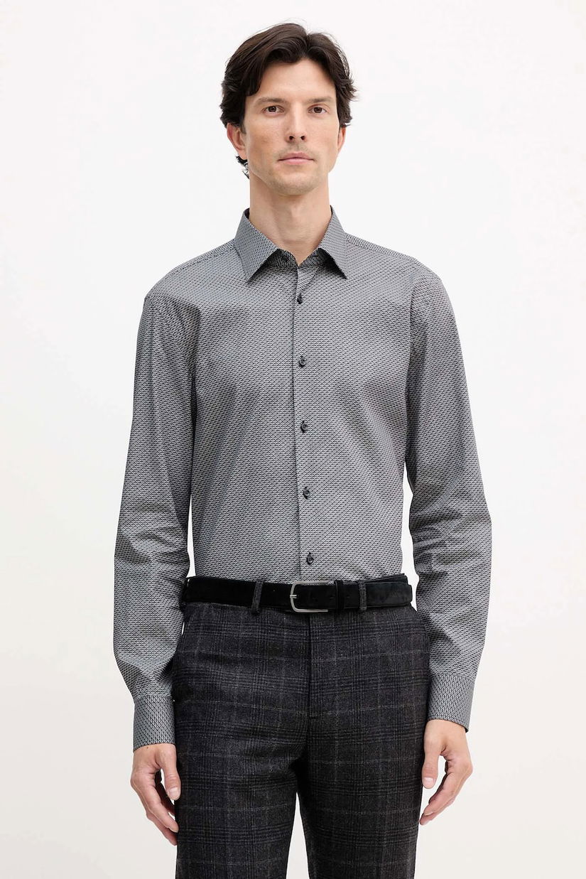 BOSS cămașă culoarea negru, cu guler clasic, slim, 50551363