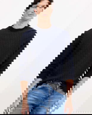 BOSS pulover din amestec de lână culoarea bleumarin, light, 50549985