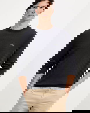 BOSS Green pulover de bumbac culoarea negru, light, 50541940