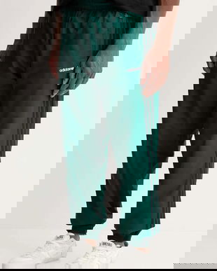 adidas Originals pantaloni de trening Brushed WVN culoarea verde, cu imprimeu, JX3079