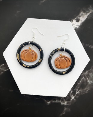 Cercei din lut polimeric PUMPKIN SPICE #C0308