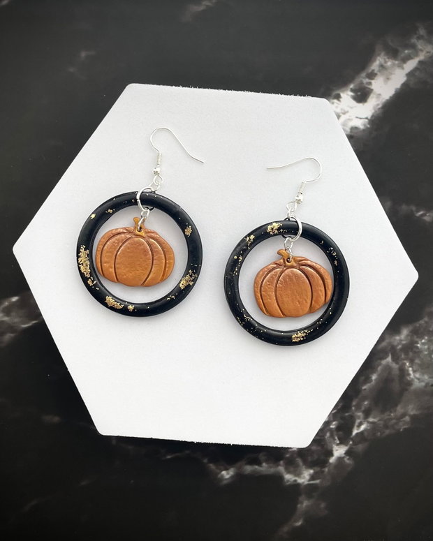 Cercei din lut polimeric PUMPKIN SPICE #C0308