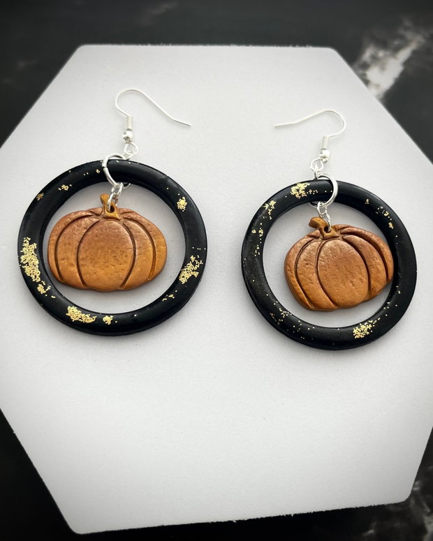Cercei din lut polimeric PUMPKIN SPICE #C0308
