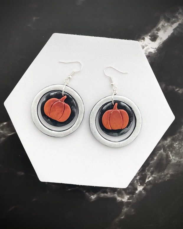 Cercei din lut polimeric PUMPKIN SPELLS #C0309